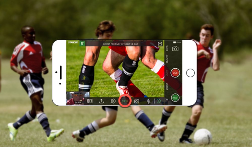 Съемка футбольного матча на Iphone, используя TVU Anywhere