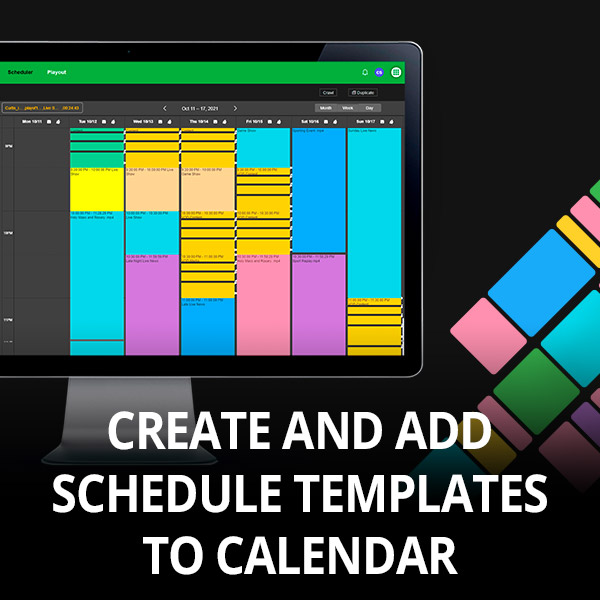 Create and add schedule templates in TVU Channel